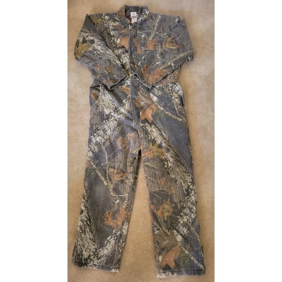 Fieldstaff Mossy Oak Insulated Coveralls Mens Large Breakup Camo - Vintage - Picture 1 of 11